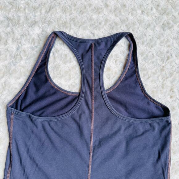 Gap Fit Womens Cotton Lycra Faded Ink Blue Racerback Tank Top Size Small Vintage - Picture 5 of 8